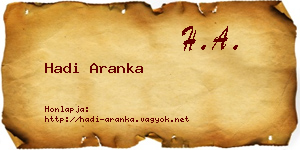 Hadi Aranka névjegykártya
