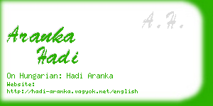 aranka hadi business card